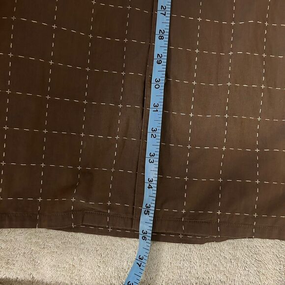 Ossomani Men's 7XB Short Sleeve Button Up Shirt Brown and White 100% Cotton - Picture 8 of 8